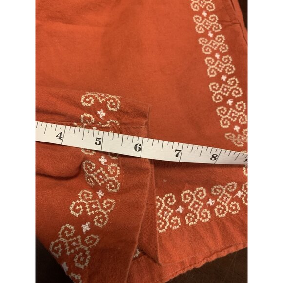 Cotton On M Cotton Linen Aztec Embroidered Shorts Boho Coastal Grandma - Picture 7 of 8